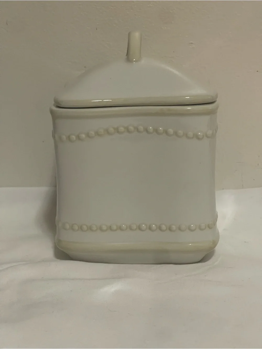 Princess House Cream Ceramic Vanity Canister